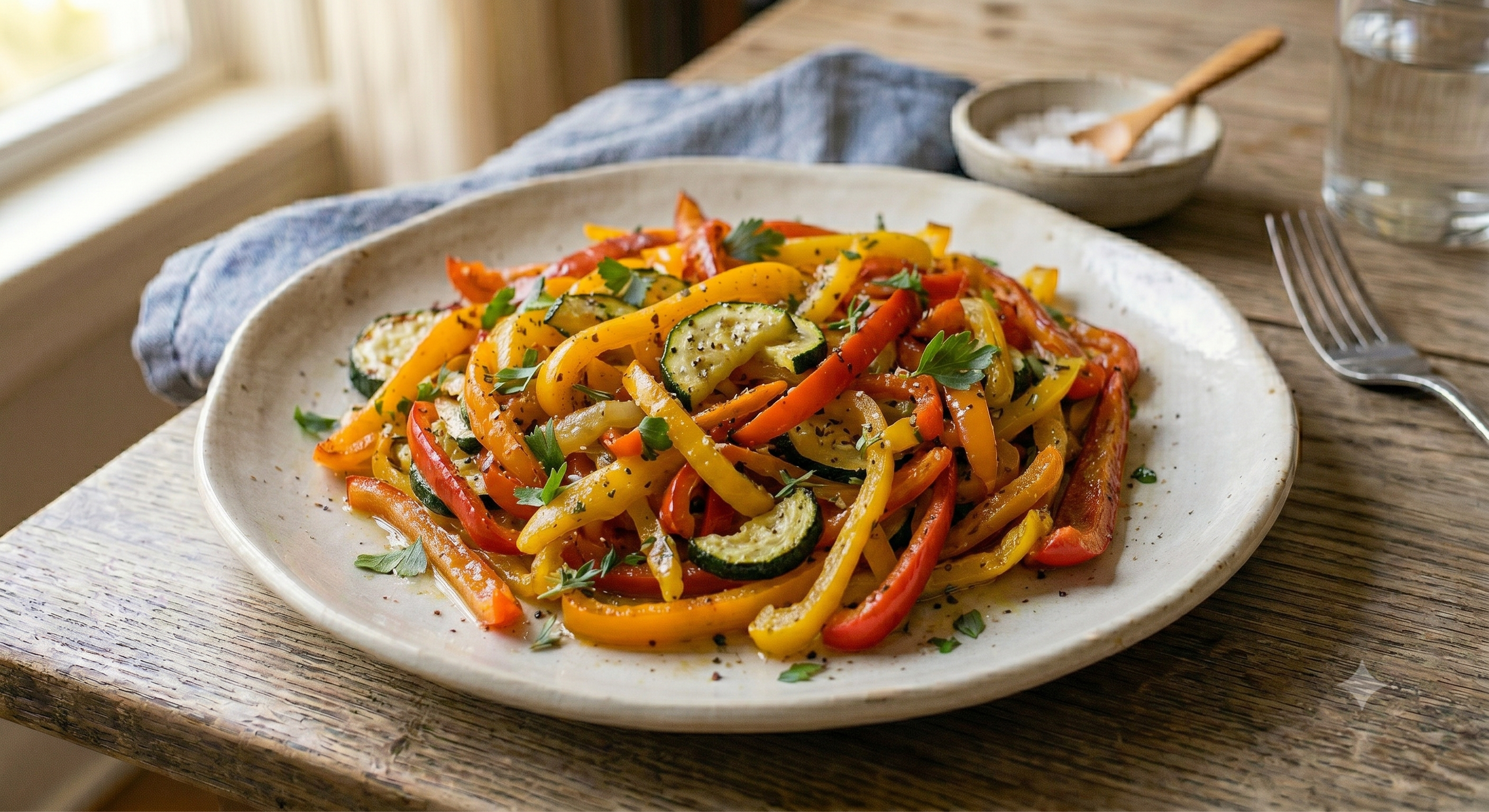 Sautéed Zucchini & Peppers (Fajita-Style)